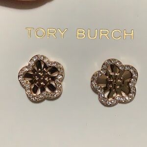 Tory Burch Gold Floral Stud Earrings